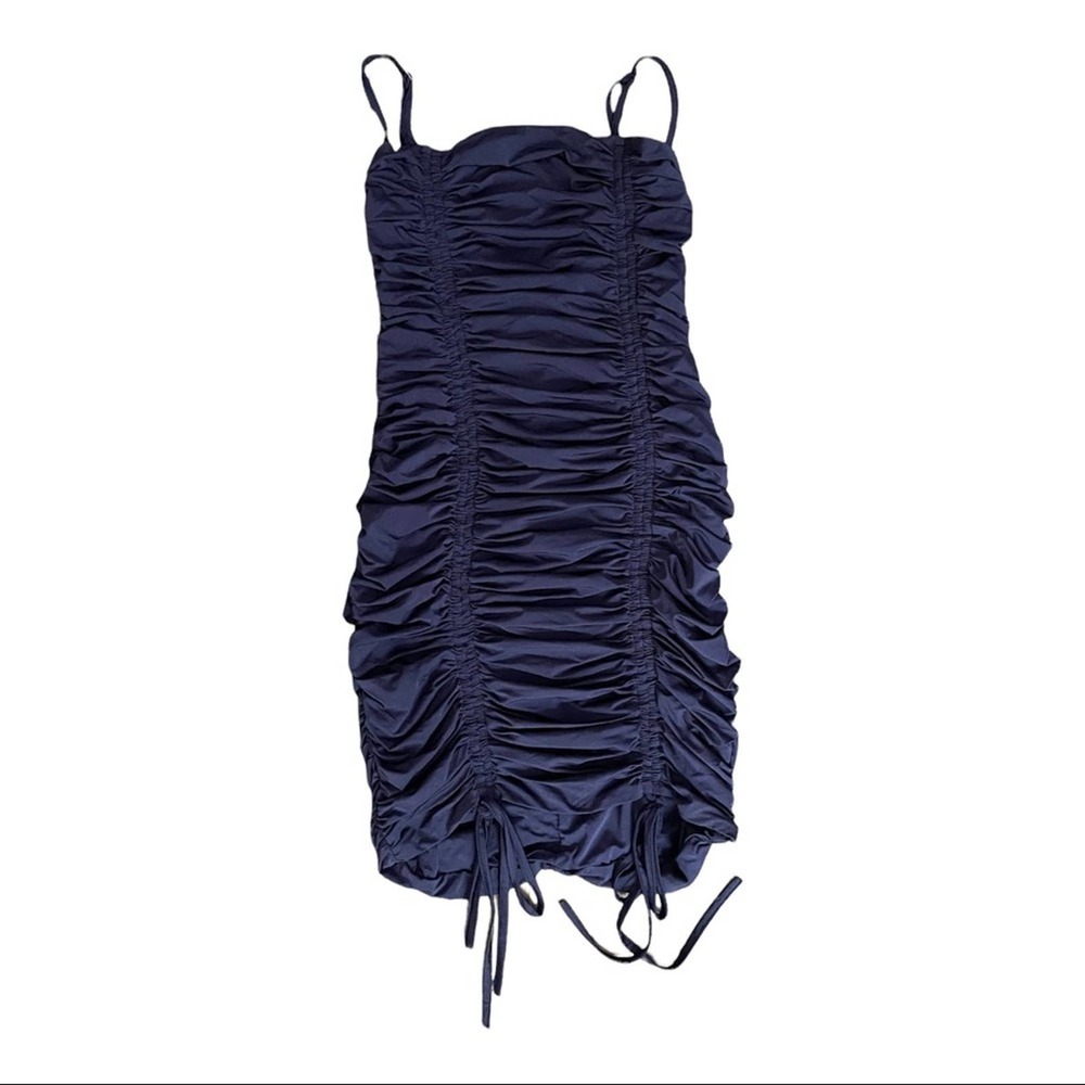 Tiger Mist Zion Ruched -Drawstring Dress Navy Mini Size S
